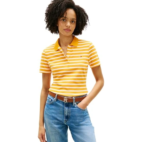 Zeitlich begrenztes Angebot: Tommy Hilfiger Damen 1985 Slim Pique Polo Ss Ww0Ww43225, Orange, XXS von 52.99 € auf 52.99 € (0.00% Rabatt)