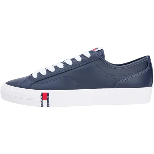 Zeitlich begrenztes Angebot: Tommy Jeans Herren Vulcanized Sneaker Archive Long Lace zum Schnüren, Blau (Dark Night Navy), 43 von 55.99 € auf 55.99 € (0.00% Rabatt)