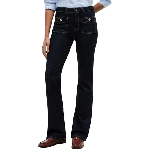 Offerta a tempo: Tommy Hilfiger Donna Jeans Rinse Bootcut Vita Media, Nero (Rinse), 29W/28L - 19% da 98.58 € a 79.92 €