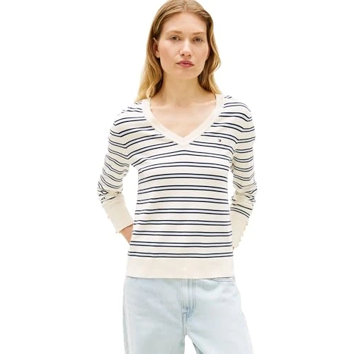 Oferta limitowana: Tommy Hilfiger Sweter damski Co Jersey Stitch V-Nk Ww0Ww40098, Beżowy, XS z 279.88 zł na 279.88 zł (oszczędź 0.00%)