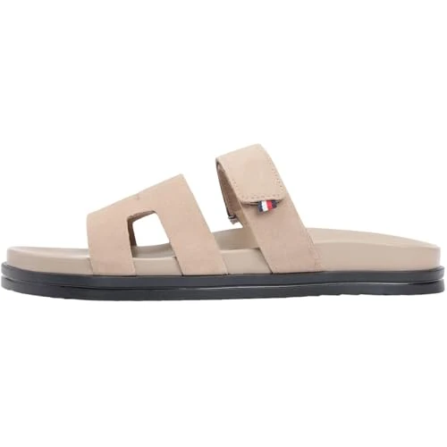 Offerta a tempo: Tommy Hilfiger Uomo Sandali Adjustable Premium in Suede, Beige (Coastal Taupe), 40 - 40% da 89.90 € a 53.53 €