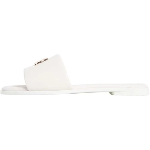 Offerta a tempo: Tommy Hilfiger Donna Sandali Logo Hardware Mule in Pelle, Avorio (Soft Cream), 42 - 51% da 89.90 € a 44.00 €