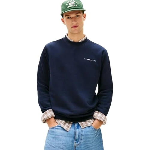 Limited-time offer: Tommy Jeans Men’s Sweatshirt Linear Round Neckline, Blue (Dark Night Navy/Sweet Blue), M from 83.82 £ to 39.00 £ (save 53.47%)