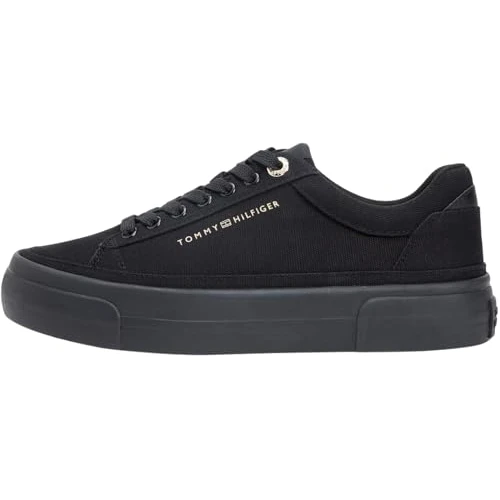 Offerta a tempo: Tommy Hilfiger Donna TH Foxing Platform Canvas FW0FW09480 Top Basso, Nero (Nero), 3.5 - 58% da 89.90 € a 38.01 €