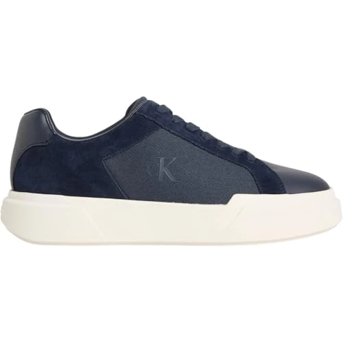Offerta a tempo: Calvin Klein Uomo Sneakers con Suola Preformata Chunky Laceup in Pelle Scamosciata, Beige (CK Navy/Marshmallow), 42 - 55% da 119.90 € a 53.99 €