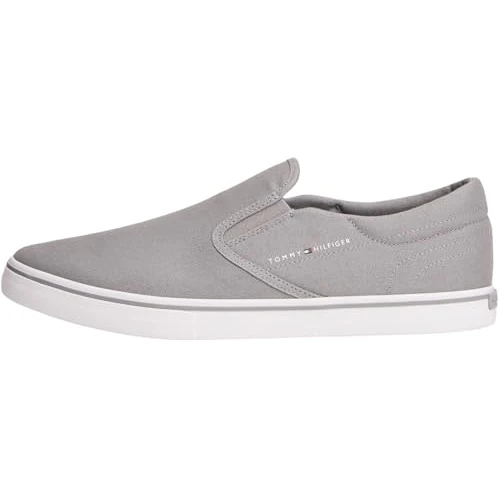 Offerta a tempo: Tommy Hilfiger Uomo Sneakers Vulcanizzate Core Slip On Senza Lacci, Grigio (Universal Grey), 40 - 43% da 69.90 € a 39.99 €