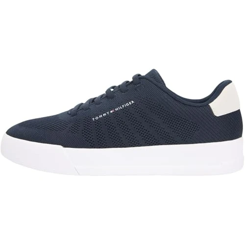 Offerta a tempo: Tommy Hilfiger Uomo Sneakers Court Knit Profilo Basso, Blu (Desert Sky), 40 - 46% da 99.90 € a 53.99 €