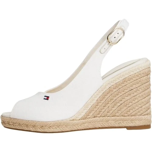 Oferta limitada: Tommy Hilfiger Flag FW0FW09343 - Alpargatas de cuña para mujer, color blanco (crudo), 6 de 89.90 € a 44.00 € (ahorro 51%)