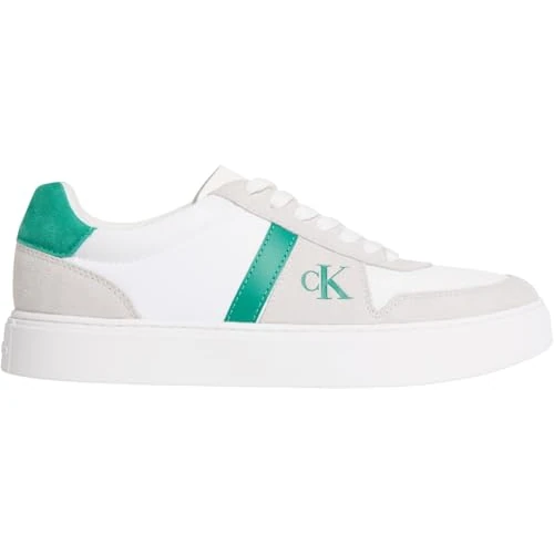 Offerta a tempo: Calvin Klein Coppe Classiche da Uomo in Pizzo Misto EMB Lingua Ym0Ym01395 Low Top, Bianco (Bright White/Enchanted Forest), 6.5 - 50% da 99.90 € a 49.99 €