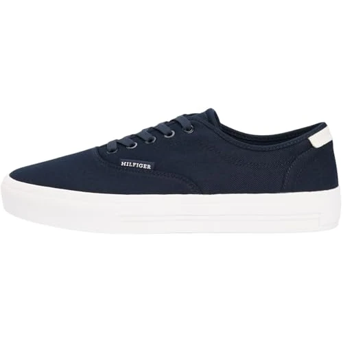 Offre limitée : Tommy Hilfiger Chaussures Basses pour Homme Th Vulc Cup CVS FM0FM05811 - Bleu (Desert Sky), Pointure 42 de 38.78 € à 53.63 € (-38.29% de remise)