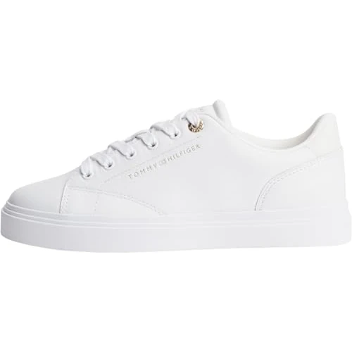 Offerta a tempo: Tommy Hilfiger Donna Sneakers con Suola Preformata Feminine in Pelle, Bianco (White), 35 - 59% da 99.90 € a 41.15 €