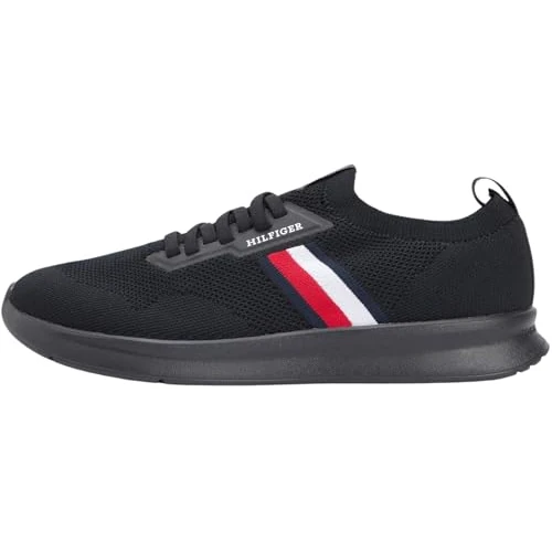 Offerta a tempo: Tommy Hilfiger Uomo Sneakers Running Lightweight Knitted Profilo Basso, Nero (Black), 43 - 43% da 99.90 € a 56.80 €