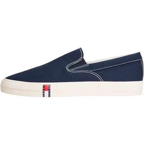 Zeitlich begrenztes Angebot: Tommy Jeans Herren Vulcanized Sneaker Archive Slip On ohne Schnüren, Blau (Dark Night Navy), 45 von 69.90 € auf 46.32 € (34% Rabatt)