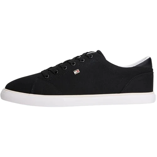 Zeitlich begrenztes Angebot: Tommy Hilfiger Damen Canvas Sneaker Low Profile zum Schnüren, Schwarz (Black), 36 von 69.90 € auf 69.90 € (0.00% Rabatt)