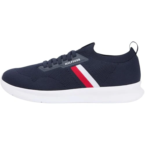 Offre limitée : Tommy Hilfiger FM0FM05756 Runner en Tricot léger pour Homme, Bleu (Ciel du désert), Pointure 42 de 99.90 € à 99.90 € (0.00% de remise)
