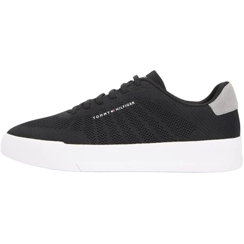 Zeitlich begrenztes Angebot: Tommy Hilfiger Herren Th Court Knit FM0FM05823 Low-Top, Schwarz (Schwarz), Größe 45 von 99.90 € auf 89.91 € (10% Rabatt)