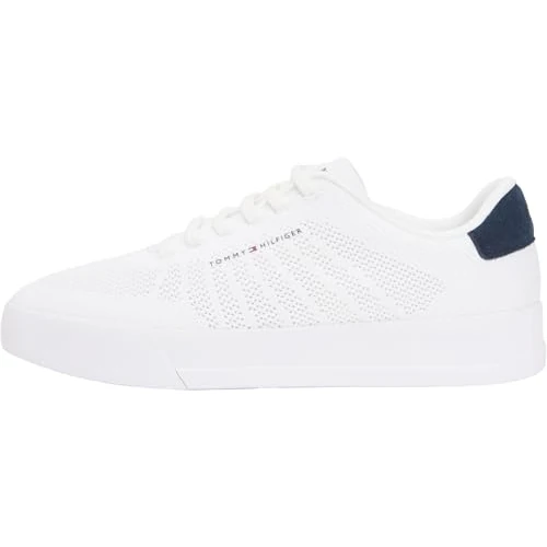Offerta a tempo: Tommy Hilfiger Uomo TH Court Knit FM0FM05823 Low Top, Bianco (Bianco), 40 - 33% da 99.90 € a 66.99 €