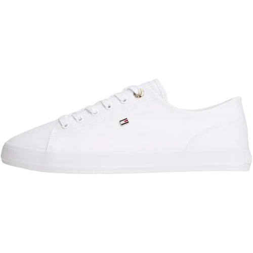 Zeitlich begrenztes Angebot: Tommy Hilfiger Damen Canvas Sneaker Foxing zum Schnüren, Weiß (White), 41 von 79.90 € auf 54.90 € (31% Rabatt)