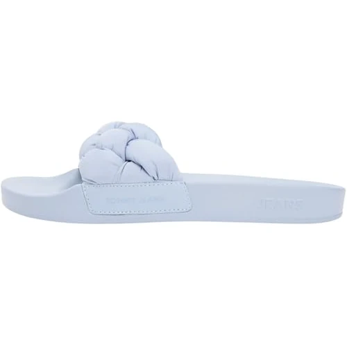 Limited-time offer: Tommy Jeans Women’s Pool Slides Braided with Braided Straps, Blue (Soaring Skies), 7.5 from 50.00 £ to 28.43 £ (save 43%)