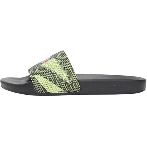 Offre limitée : Tommy Jeans TJM Sandales d'été 26 EM0EM01697 pour homme, vert (Essence de citron/noir), 42 EU de 49.90 € à 32.65 € (35% de remise)