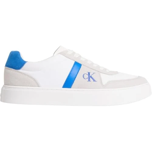 Offerta a tempo: Calvin Klein Uomo Sneakers con Suola Preformata Classic Lace in Pelle, Avorio (Bright White/Lapis Blue), 46 - 60% da 99.90 € a 39.99 €