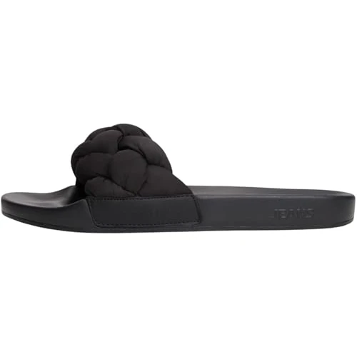 Tommy Jeans Dames Tjw Gevlochten Slides EN0EN02975, Zwart (Zwart), 2.5 UK