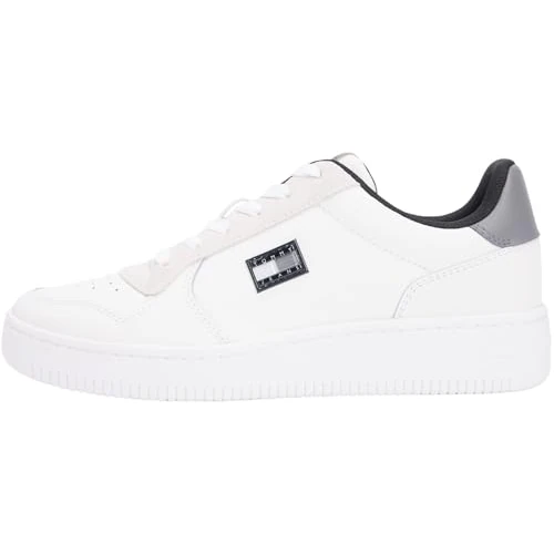 Offerta a tempo: Tommy Jeans Uomo Sneakers Court Retro Basket Profilo Basso, Bianco (Ecru/Zinc Grey), 45 - 0.00% da 37.96 € a 37.96 €