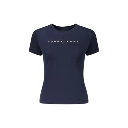 Oferta limitada: Tommy Jeans Camiseta de Manga Corta Mujer Linear Slim Fit, Azul (Dark Night Navy 1), 2XL de 34.90 € a 15.88 € (ahorro 54%)