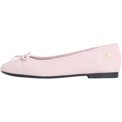 Offerta a tempo: Tommy Hilfiger Donna Ballerine in Pelle, Rosa (Foggy Pink), 38 - 43% da 99.90 € a 56.99 €