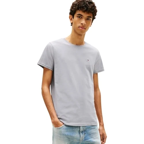 Offerta a tempo: Tommy Jeans Tjm Xslim Jersey Tee Dm0dm04411, Maglietta a Maniche Corte Uomo, Grey (Gravel Grey), XXL - 17% da 29.90 € a 24.90 €