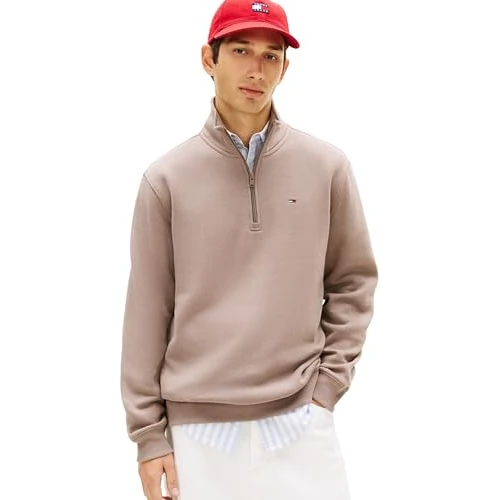 Zeitlich begrenztes Angebot: Tommy Jeans Herren Sweatshirt mit Reißverschluss Fleece mit Mock-Kragen, Beige (Ivy Mink), XL von 89.90 € auf 41.86 € (53% Rabatt)