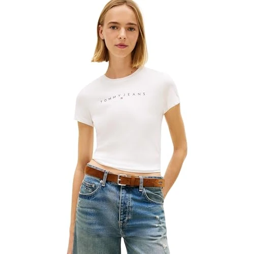 Offre limitée : Tommy Jeans Tjw Slim Linear Tee Ext Dw0Dw18398 T-Shirt S/S pour Femme, Blanc (écru), 3XL_Plus de 25.90 € à 25.90 € (0.00% de remise)