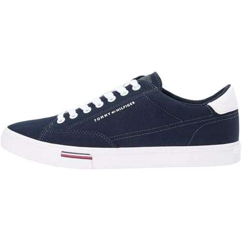 Zeitlich begrenztes Angebot: Tommy Hilfiger Herren Vulcanized Sneaker Long Lace Canvas Low Top, Blau (Desert Sky), 43 von 79.90 € auf 40.69 € (49% Rabatt)