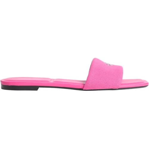 Offerta a tempo: Calvin Klein Donna Sandali Square Canvas Bassi, Rosa (Pink Yarrow), 38 - 45% da 79.90 € a 43.99 €