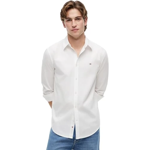 Offerta a tempo: Tommy Jeans Camicia Uomo Tjm Reg Popeline DM0DM22026 L/S Camicia, Bianco (Ecru), XXL - 12% da 48.74 € a 43.05 €