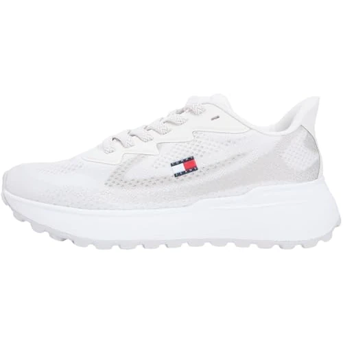 Offerta a tempo: Tommy Jeans Donna Sneakers Running Sporty Knit con Mesh a Jacquard, Bianco (Ecru), 37 - 38% da 78.75 € a 48.99 €