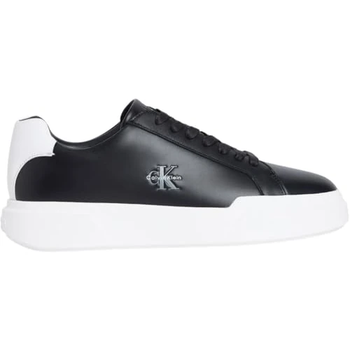 Offerta a tempo: Calvin Klein Uomo Sneakers con Suola Preformata Chunky Laceup in Pelle, Multicolore (Black/White/Black), 43 - 21% da 129.90 € a 102.40 €