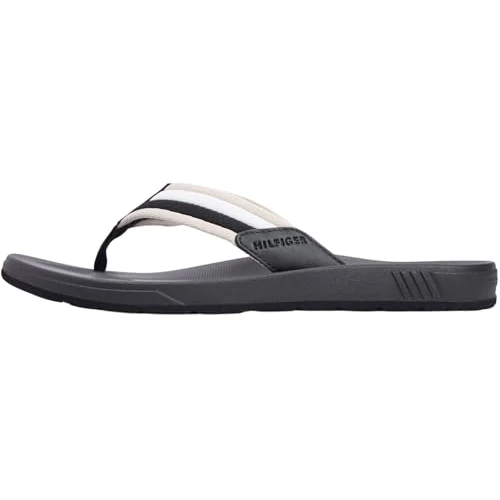 Offerta a tempo: Tommy Hilfiger Uomo Infradito Molded Beach Sandal con Fascetta in Tessuto, Nero (Black), 44 - 29% da 49.90 € a 35.19 €