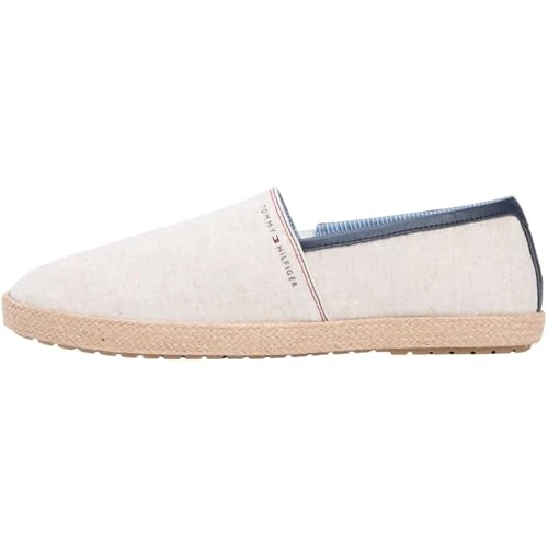 Offerta a tempo: Tommy Hilfiger Uomo Espadrillas Chambray in Lino, Bianco (Ecru), 42 - 40% da 69.90 € a 41.93 €