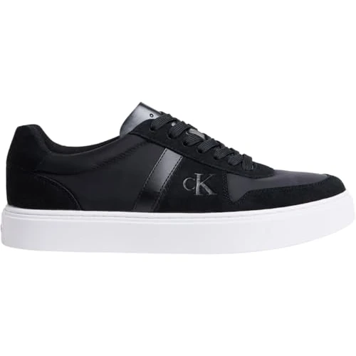 Limited-time offer: Calvin Klein Men's Cupsole Trainers Classic Lace-up in Leather, Black (Ck Black), 8 from 74.33 £ to 36.73 £ (save 50.59%)