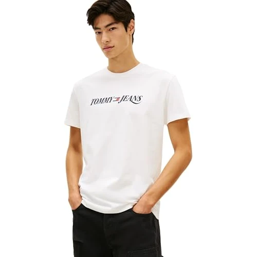 Offerta a tempo: Tommy Jeans Uomo T-Shirt Maniche Corte Vintage con Scollo Rotondo, Bianco (Ecru), S - 63% da 34.90 € a 12.97 €