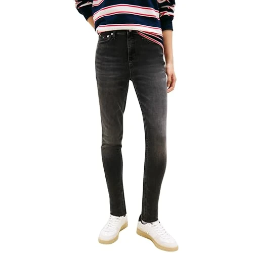Offerta a tempo: Tommy Jeans Donna Jeans Nora Skinny Vita Media, Nero (Denim Black), 30W/28L - 18% da 59.99 € a 48.99 €