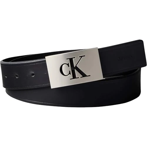 Zeitlich begrenztes Angebot: Calvin Klein Herren Gürtel Mono Plaque aus Leder, Schwarz (Black/Pewter), 135 cm von 59.90 € auf 47.99 € (20% Rabatt)