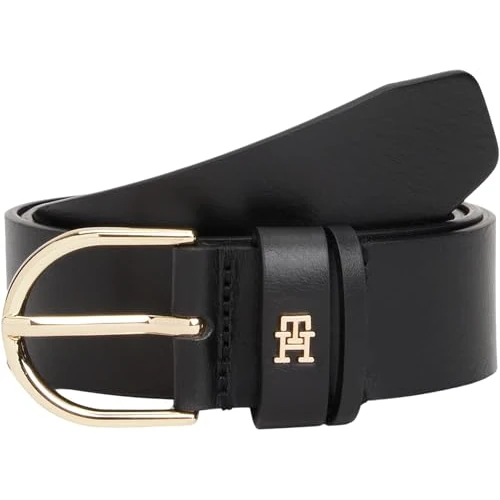 Tommy Hilfiger Women's Essential Effortless 3.5 AW0AW17757 Adjustable Belt, BLACK, 115