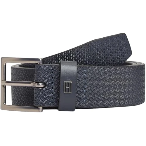 Oferta limitada: Tommy Hilfiger Cinturón Hombre Soho Flag 3,5 cm con hebilla rectangular, Azul (Space Blue), 90 cm de 59.90 € a 29.95 € (ahorro 50%)