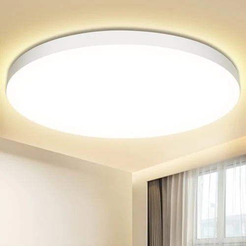 Swoieltr Plafon LED Techo, 24W 2000LM Lampara Techo, IP44 Plafones para Techo LED, 4000K Lampara LED Techo Candeeiro Teto Cocina Dormitorio Salon Baño Ø28cm