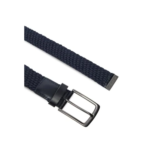Offerta a tempo: Calvin Klein Uomo Cintura Casual Pin Buckle 3,5 cm Intrecciata, Blu (Ck Navy), 100 cm - 40% da 59.90 € a 36.09 €
