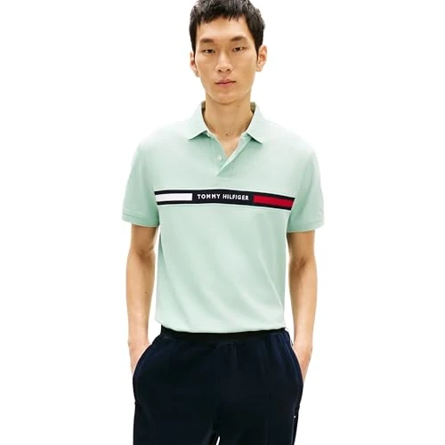 Zeitlich begrenztes Angebot: Tommy Hilfiger Herren Poloshirt Kurzarm Chest Insert Regular Fit, Grün (Crushed Mint), XS von 53.95 € auf 53.95 € (0.00% Rabatt)