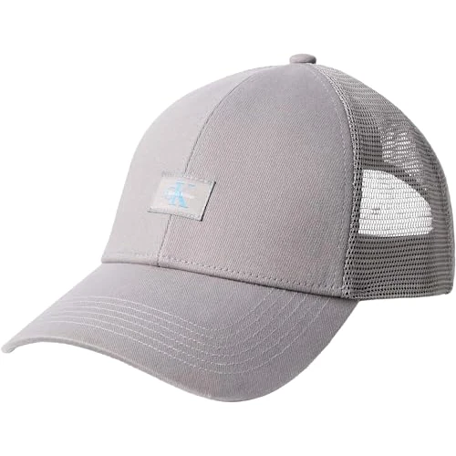 Limited-time offer: Calvin Klein Men's Cap Monologo Woven Patch Trucker with Mesh, Grey (Cloudburst), One Size from 21.33 £ to 21.33 £ (save 0.00%)
