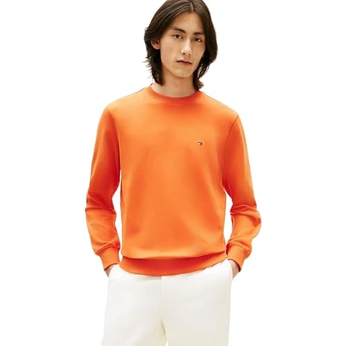 Oferta limitada: Tommy Hilfiger Sudadera Hombre Essential Terry Crewneck con Cuello Redondo, Naranja (Brilliant Orange), M de 47.40 € a 47.40 € (ahorro 0.00%)